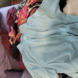 Long sleeve zip up light blue